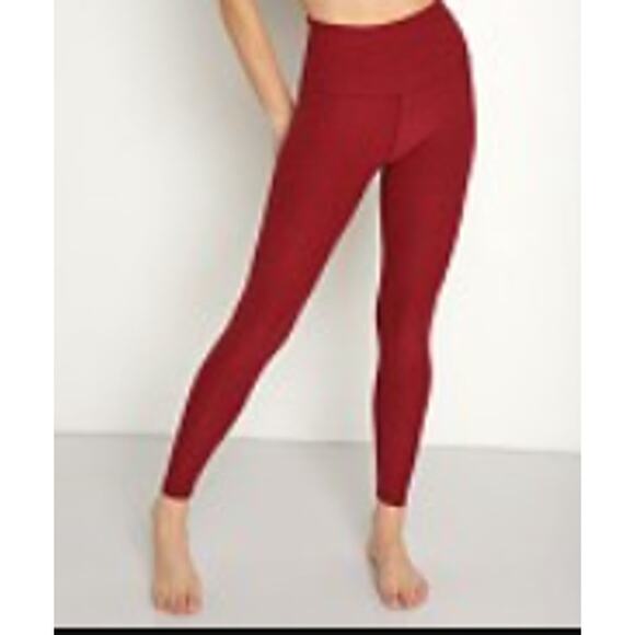 Beyond Yoga Spacedye Midi High Waisted Leggings Garnet Red Size Large Athletic - Picture 1 of 4